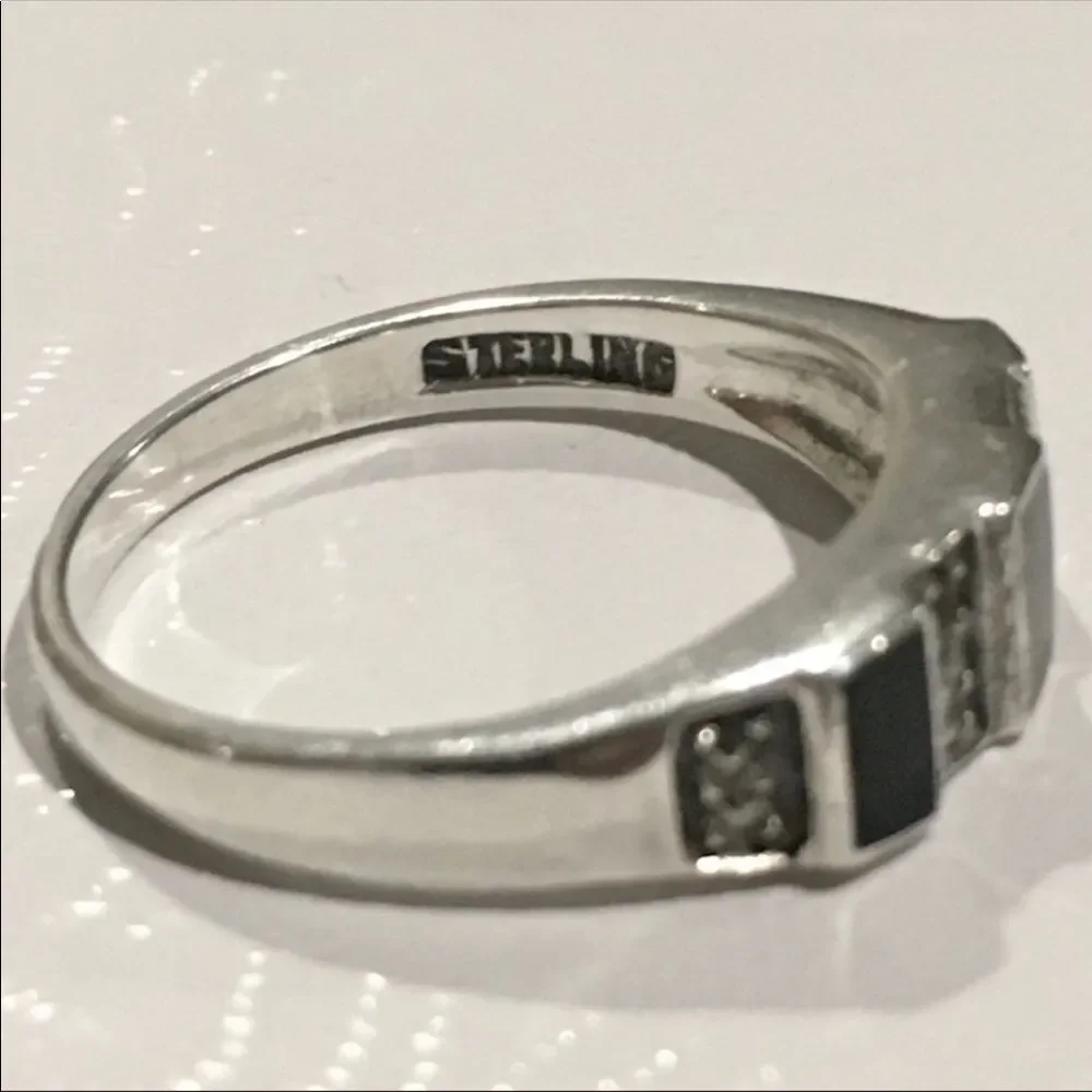 JUDITH JACK Onyx Sterling Silver Ring